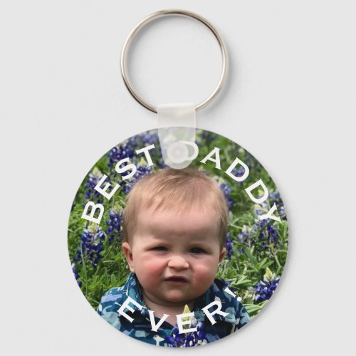 Best daddy ever personalized photo keychain