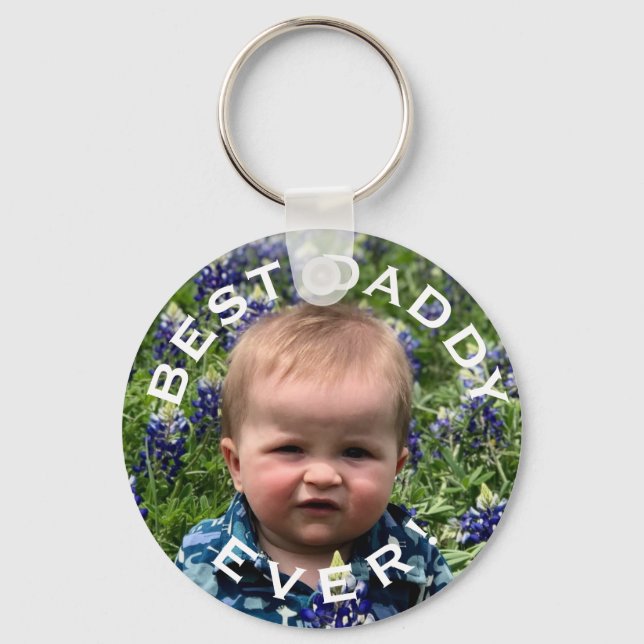 Best daddy ever personalized photo keychain (Front)