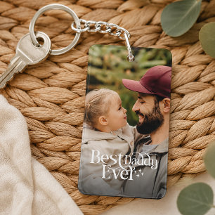 Best Daddy Ever Personalized Photo Keychain