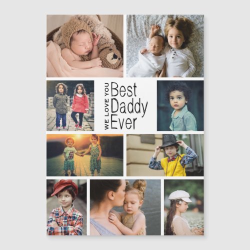 Best Daddy Ever Photo Collage Magnetic Card