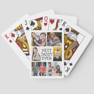 Best Daddy Ever Photo Collage Poker Cards