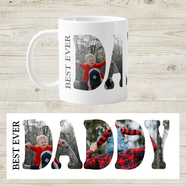 Best Daddy Ever Photo Mug, Custom Father birthday  Giant Coffee Mug (Creator Uploaded)