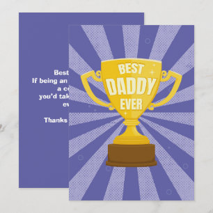 Best Daddy Ever Retro Trophy Cup Father's Day Holiday Card