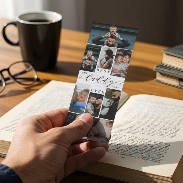 Best Daddy Ever Script Fathers Day 8 Photo Collage Bookmarks (Best Daddy Ever Script Fathers Day 8 Photo Collage Bookmarks)