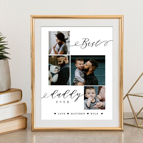 Best Daddy Ever Script  Fathers Day Keepsake Poster