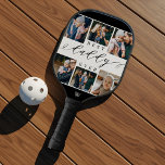 Best Daddy Ever Script Father's Day Photo Collage Pickleball Paddle<br><div class="desc">Send a beautiful personalized father's day gift to your dad that he'll cherish. Special personalized father's day family photo collage to display your special family photos and memories. Our design features a simple 6-photo collage grid design with "Best Daddy Ever" designed in a beautiful handwritten black script style & serif...</div>