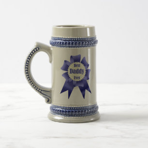 Best Daddy Ever winner award ribbon for Father Beer Stein