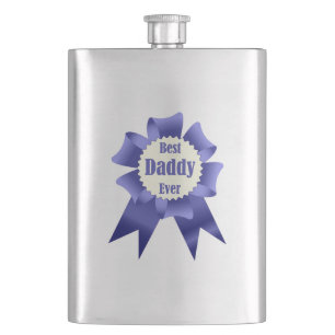 Best Daddy Ever winner award ribbon for Father Flask