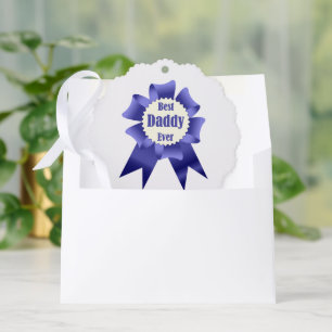 Best Daddy Ever winner award ribbon for Father Ornament Card