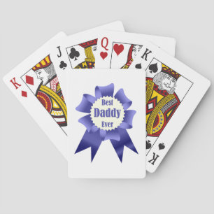 Best Daddy Ever winner award ribbon for Father Poker Cards