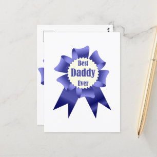 Best Daddy Ever winner award ribbon for Father Postcard