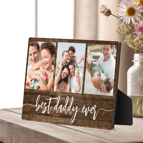 Best Daddy Ever Wood Fathers Day Photo Collage Plaque