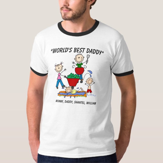 Best Daddy Family BBQ Customizable T-shirt (Front)