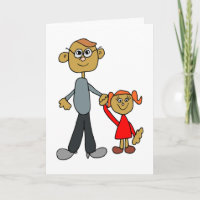 Best Daddy Father's Day Father Daughter Cartoon Card