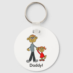 Best Daddy Father's Day Father Daughter Cartoon Keychain