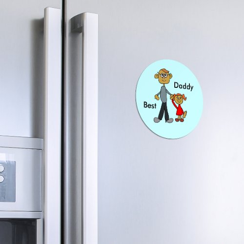 Best Daddy Fathers Day Father Daughter Cartoon Magnet
