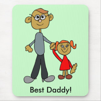 Best Daddy Father's Day Father Daughter Cartoon Mouse Pad