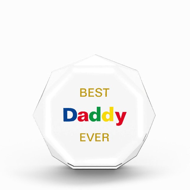 Best Daddy in Festive Colors Acrylic Award (Front)
