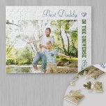 Best Daddy in the Universe - Custom Photo Jigsaw Puzzle<br><div class="desc">Personalize this simple and modern jigsaw puzzle for your dad (daddy, papa etc). The template is set up ready for you to add your own photo and edit the sample wording if you wish. Sample text currently reads "Best Daddy in the universe". The design has a trendy color palette of...</div>