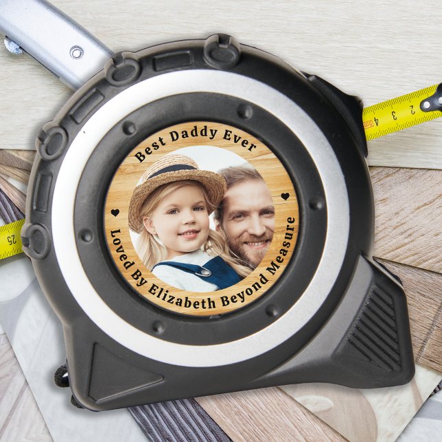 Best DADDY Loved Beyond Measure Personalized Photo Tape Measure (Creator Uploaded)