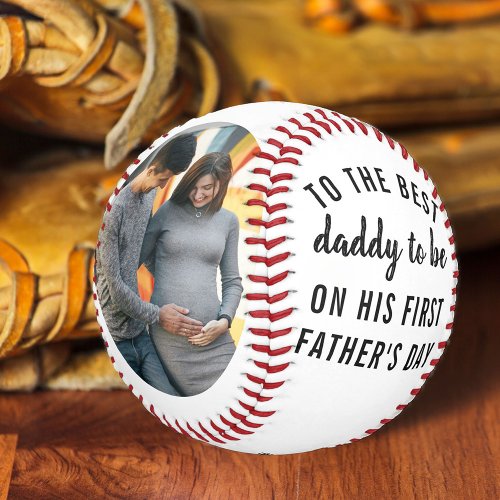 Best Daddy to Be 2 Photo First Fathers Day Baseball