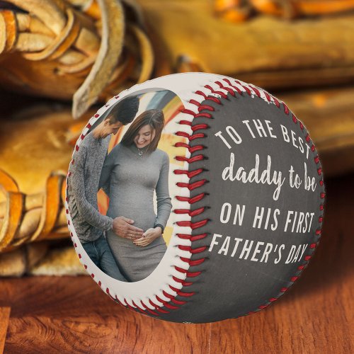 Best Daddy to Be First Fathers Day Chalkboard Baseball