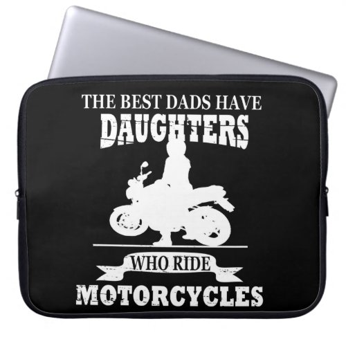 best dads daughter ride motorcycle laptop sleeve