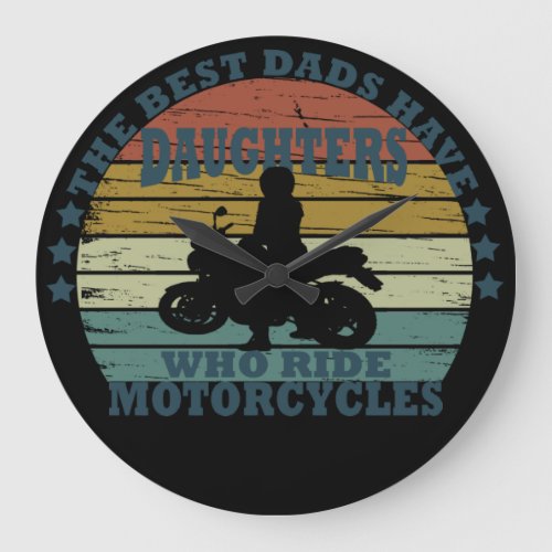 best dads daughter ride motorcycle large clock