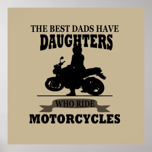 best dads daughter ride motorcycle poster