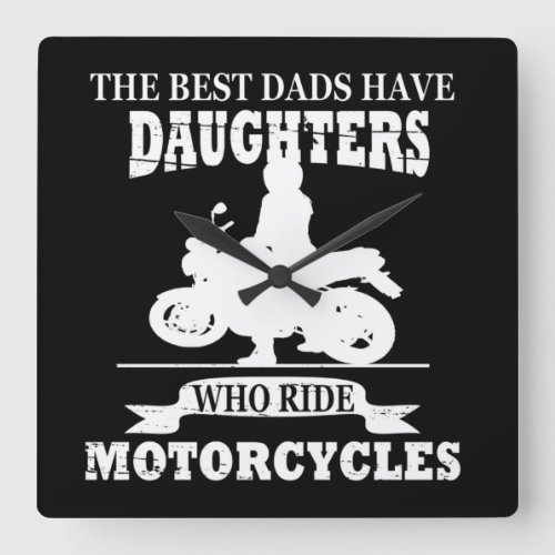 best dads daughter ride motorcycle square wall clock
