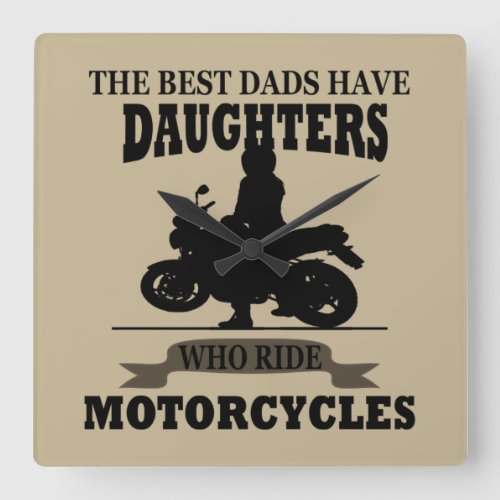 best dads daughter ride motorcycle square wall clock