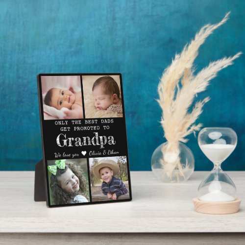 Best Dads Get Promoted To Grandpa 4 Photo Collage Plaque