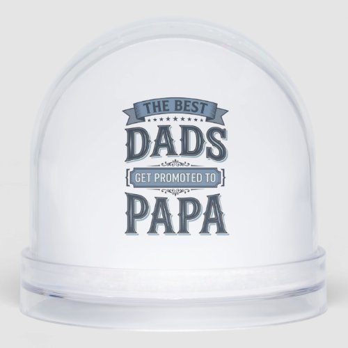 Best Dads Get Promoted to Papa Vintage Shirt Desig Snow Globe