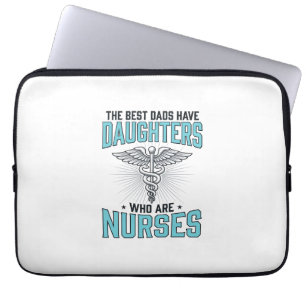 Best Dads Have Daughters Who Are Nurses Shirt Desi Laptop Sleeve