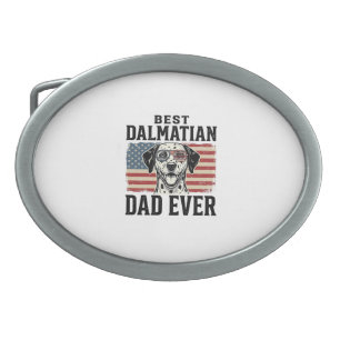 Best Dalmatian Dad Ever Patriotic Dog Shirt Design Belt Buckle