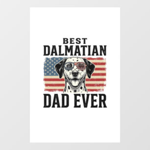 Best Dalmatian Dad Ever Patriotic Dog Shirt Design Window Cling