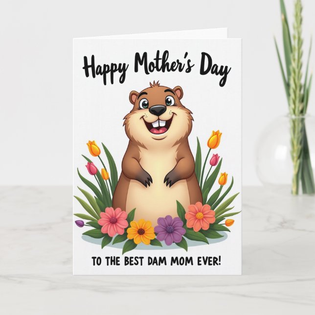 Best Dam Mom Mothers Day Card (Front)