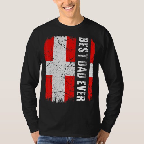 Best Danish Dad Ever Denmark Flag Fathers Day T_Shirt