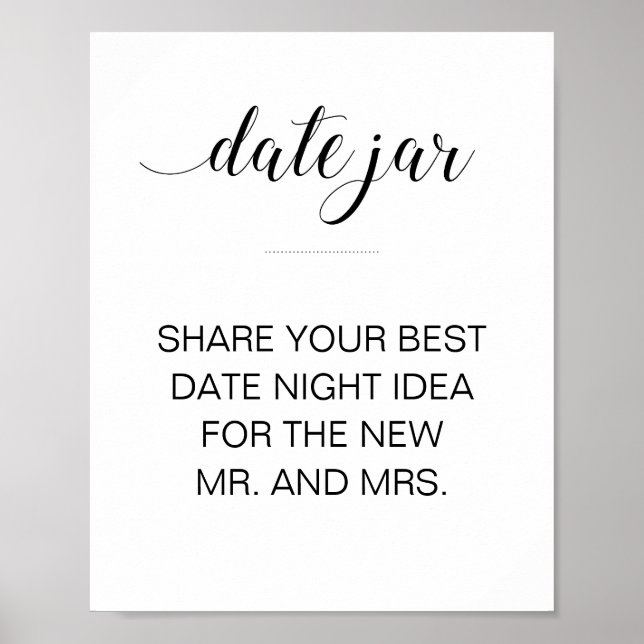 Best Date Idea For Newlyweds Wedding Poster (Front)