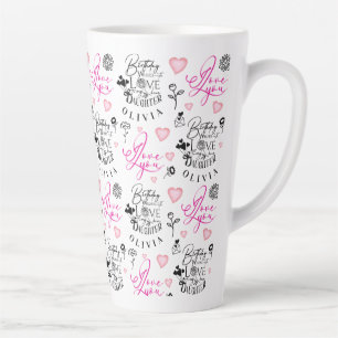 Best Daughter Birthday Custom Text Latte Mug