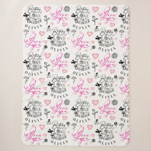 Best Daughter Birthday Custom Text Sherpa Blanket