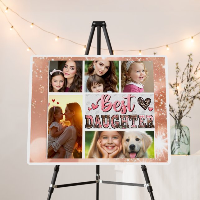 Best Daughter Custom Photo Collage Foam Board (In Situ (Stand))