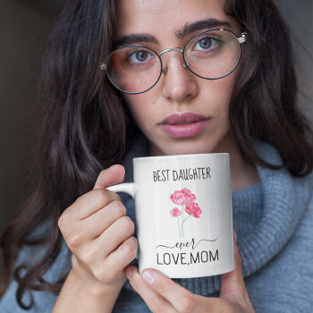 Best Daughter Ever |  Pretty Pink Flowers Coffee Mug by HasCreations at Zazzle