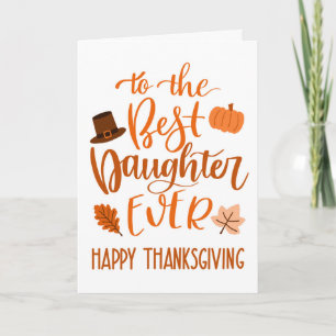 Best Daughter Ever Thanksgiving Day in Orange Card