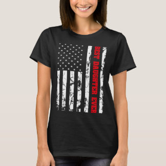 Best Daughter Ever US Vintage Flag Patriot Family T-Shirt