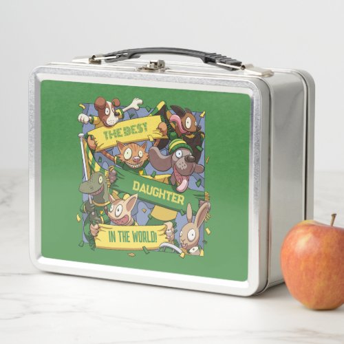 Best Daughter Funny Animal Sports Fans Cartoon Metal Lunch Box