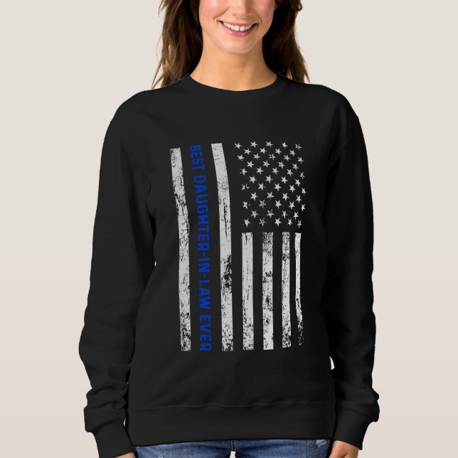 Best Daughter In Law Ever Retro American Flag Boys Sweatshirt (Front)