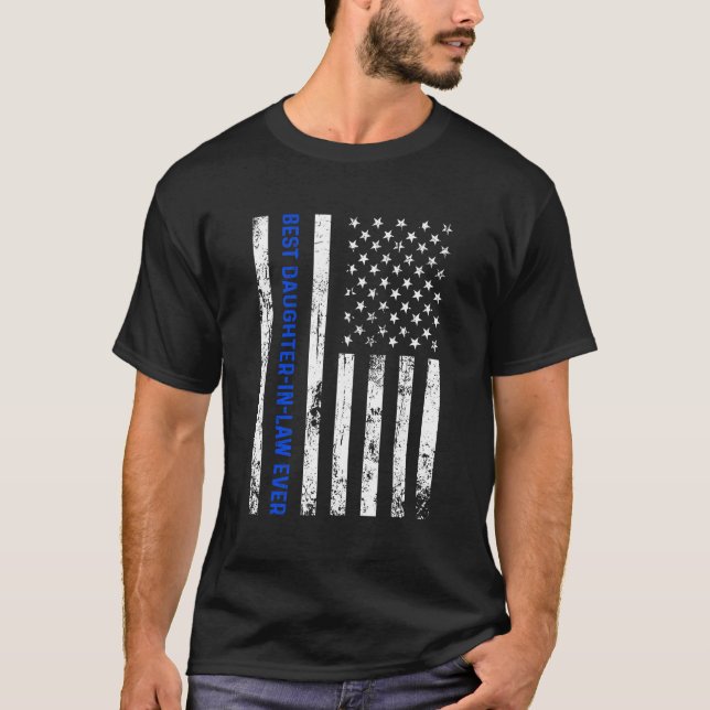 Best Daughter In Law Ever Retro American Flag Boys T-Shirt (Front)
