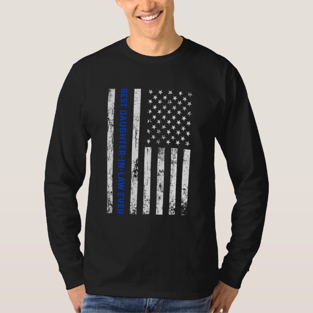 Best Daughter In Law Ever Retro American Flag Boys T-Shirt (Front)