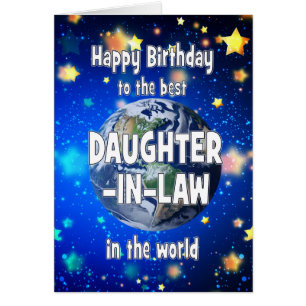 Best Daughter in Law In The World Birthday Cards